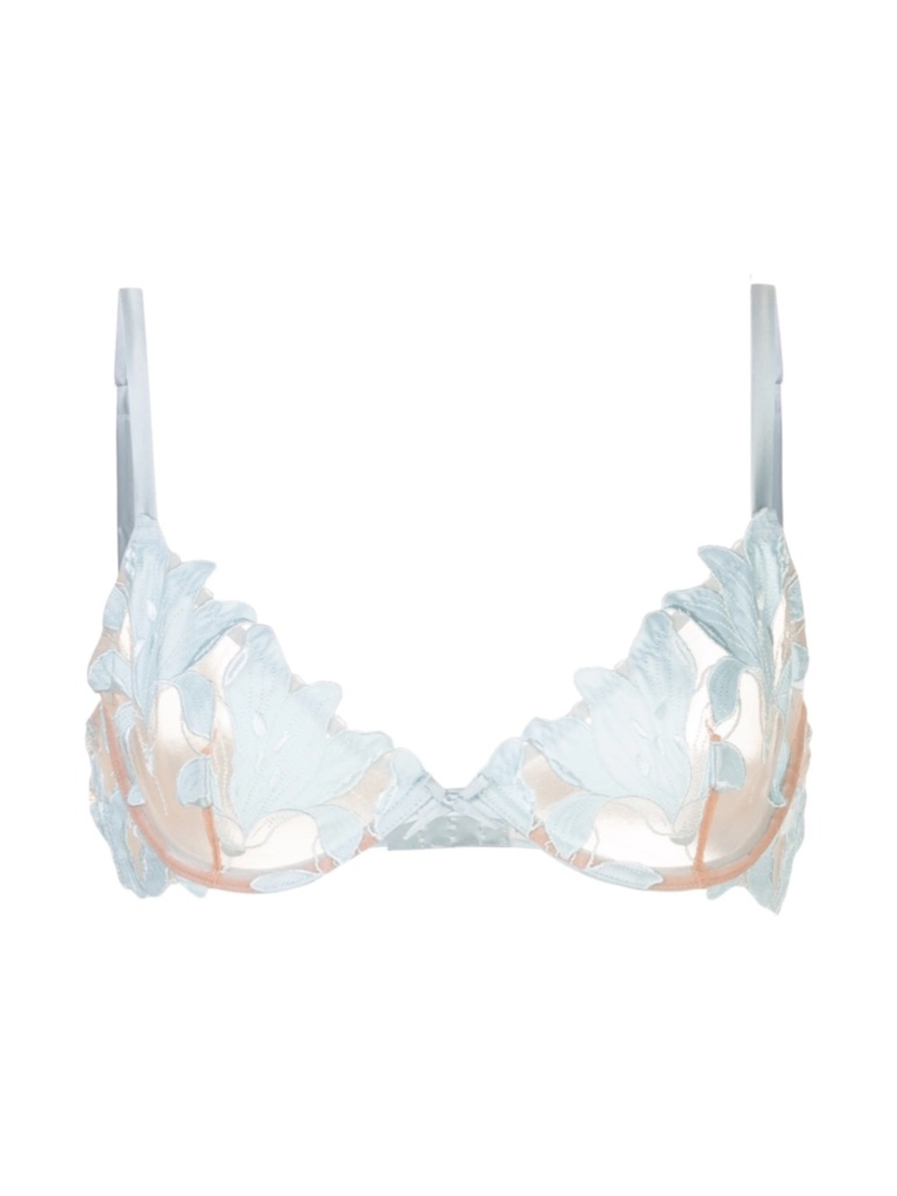 NWT** FLEUR DU MAL Lily Embroidery Plunge Demi Bra